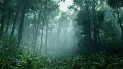 Obraz premium Mysterious Forest Fog