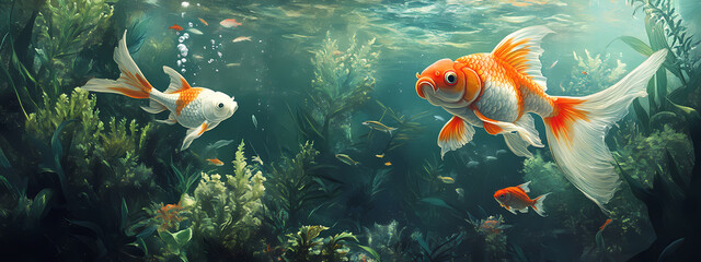 Naklejka premium Goldfish Habitat