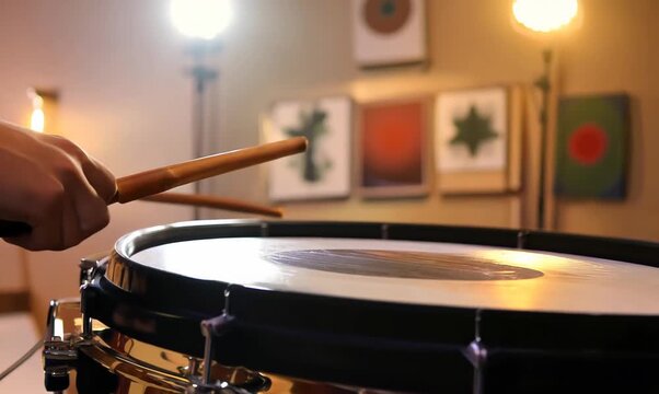 Slow Motion Close-Up of Vibraphone Performance in Artistic Studio