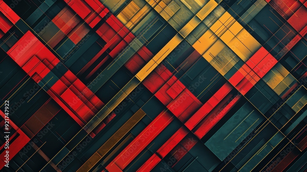 Poster a geometric line pattern with intersecting diagonal and vertical lines forming a lattice design