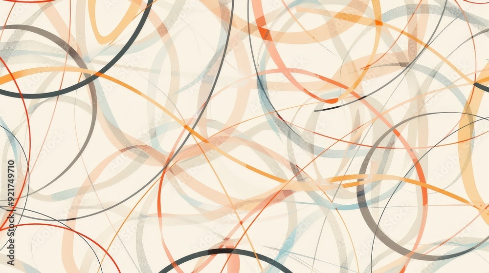 Poster a modern pattern featuring a series of interconnected lines and shapes.