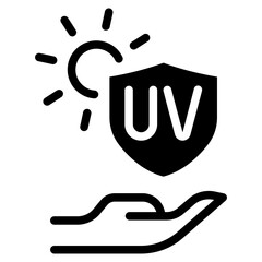 SPF, UV or sun protection icon