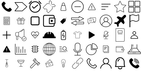 Mega Set Of Vector Ecommerce Isolated Silhouette Solid Icons With Shopping,Arrow,Ecommerce,Phone,Receiver Vector Icon Set Linear Pictogram Pack