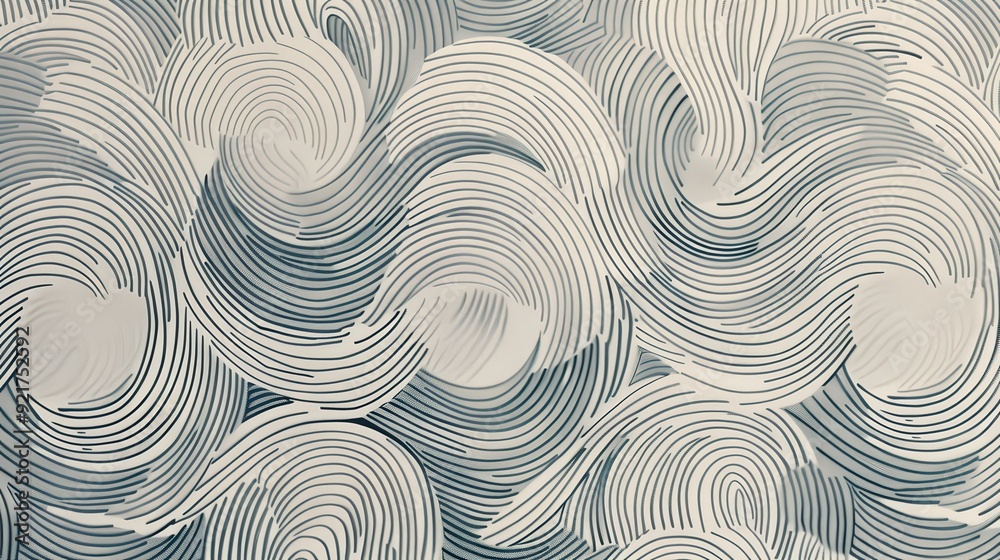 Poster a stylish line pattern with interlocking circular lines creating a detailed and intricate design