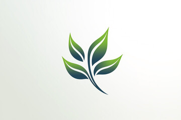 Obraz premium Minimalist design featuring a green leaf outline, emphasizing natural simplicity.