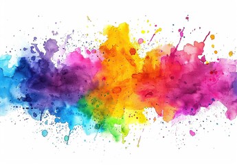 Fototapeta premium Watercolor splash background with colorful paint