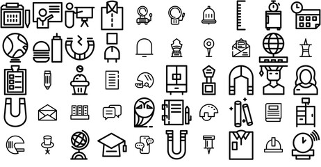 A Collection Of Education Vector Symbols Apps, Websites Ui Designs Suitable For Education,School,Hat,Bell,Student Business Infographic Elements Logo Vector Illustration