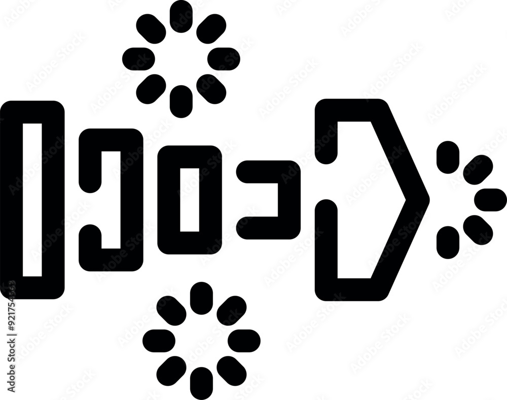 Poster black bold icon of a script transferring data with loading bars