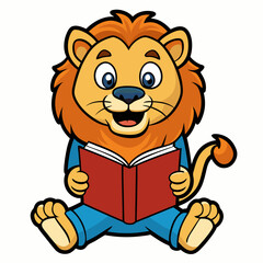 Happy Lion Reading Book