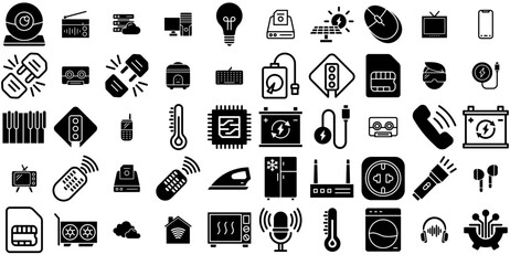 A Collection Of Electronics Vector Symbols Apps, Websites Ui Designs Suitable For Device,Entertainment,Hardware,Electronic,Electricity Business Infographic Elements Logo Vector Illustration