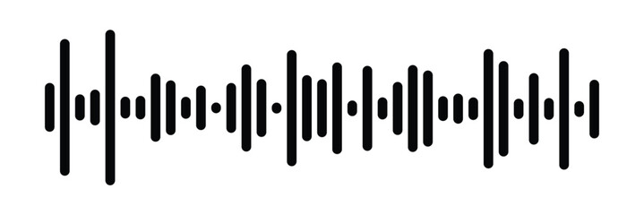 Music player sound bar. Audio speech spectrum noise collection. Sound waves of voice. Record interface. Equalizer icons with soundwave line isolated on white background in eps 10.