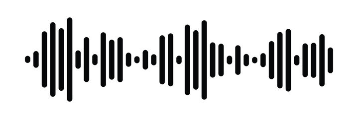 Music player sound bar. Audio speech spectrum noise collection. Sound waves of voice. Record interface. Equalizer icons with soundwave line isolated on white background in eps 10.