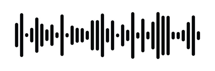 Music player sound bar. Audio speech spectrum noise collection. Sound waves of voice. Record interface. Equalizer icons with soundwave line isolated on white background in eps 10.