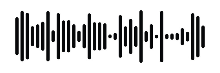 Music player sound bar. Audio speech spectrum noise collection. Sound waves of voice. Record interface. Equalizer icons with soundwave line isolated on white background in eps 10.