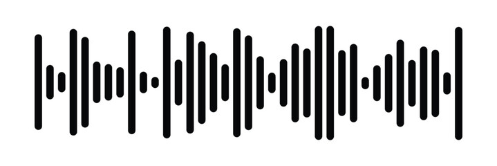 Music player sound bar. Audio speech spectrum noise collection. Sound waves of voice. Record interface. Equalizer icons with soundwave line isolated on white background in eps 10.