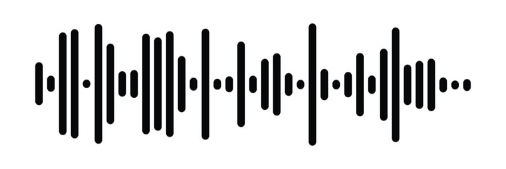Waves of the equalizer. Vector illustration of music sound on isolated background. Drawing of radio signal painted by black inks. Sketch of musical soundtrack. Etching of voice record. In eps 10.