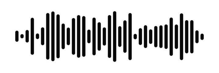 Waves of the equalizer. Vector illustration of music sound on isolated background. Drawing of radio signal painted by black inks. Sketch of musical soundtrack. Etching of voice record. In eps 10.