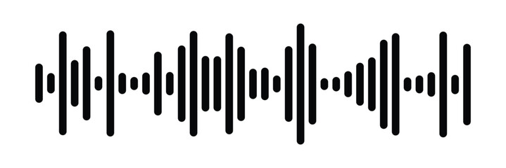 Waves of the equalizer. Vector illustration of music sound on isolated background. Drawing of radio signal painted by black inks. Sketch of musical soundtrack. Etching of voice record. In eps 10.