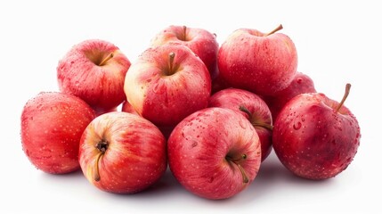 Red prince apples, isolated on white background