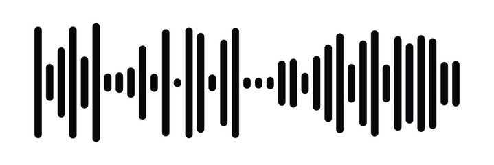 Waves of the equalizer. Vector illustration of music sound on isolated background. Drawing of radio signal painted by black inks. Sketch of musical soundtrack. Etching of voice record. In eps 10.
