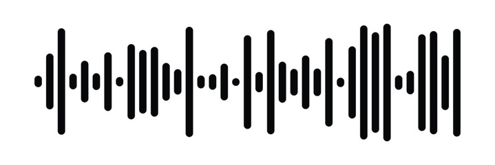 Waves of the equalizer. Vector illustration of music sound on isolated background. Drawing of radio signal painted by black inks. Sketch of musical soundtrack. Etching of voice record. In eps 10.
