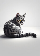 cat portrait on white background, Generative AI