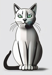 black cat on vector, Generative AI