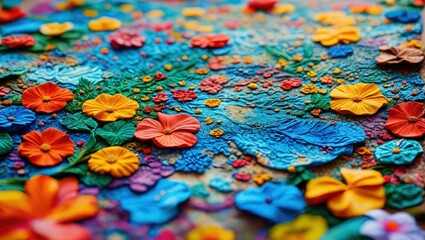 Obraz premium Colorful Floral Clay Art.