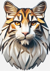 cat portrait on white background, Generative AI