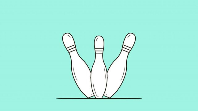 bowling pin animated icon design