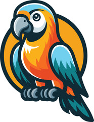 Fototapeta premium Cute Parrot Cartoon Mascot Illustration 