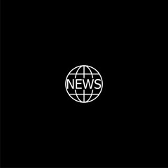 News globe icon isolated on dark background