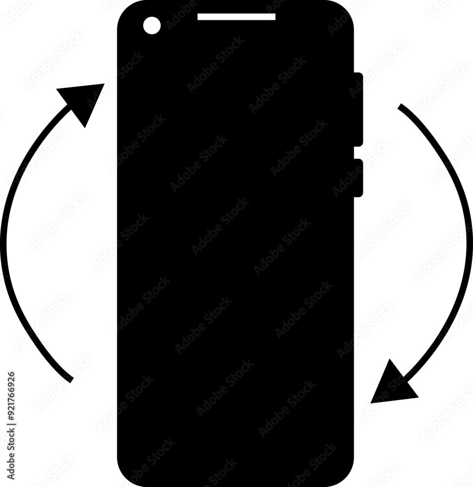 Poster rotate mobile phone icon in flat style. device rotation symbol. turn your device. vector illustratio