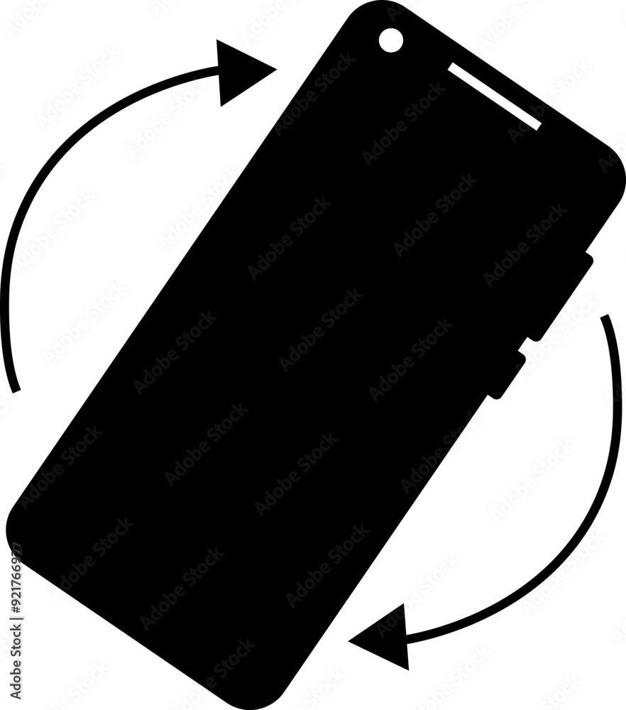Poster rotate mobile phone icon in flat style. device rotation symbol. turn your device. vector illustratio