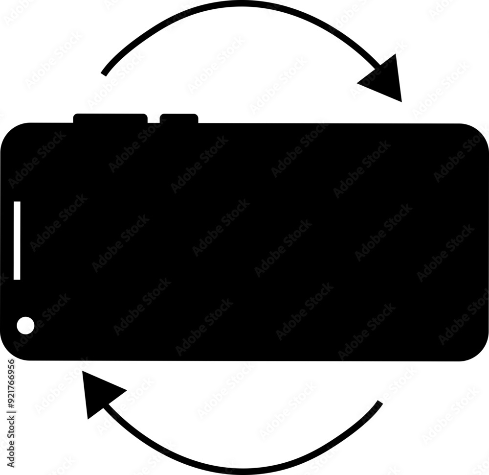 Poster rotate mobile phone icon in flat style. device rotation symbol. turn your device. vector illustratio