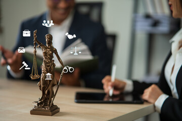 lawyer or judge consult having team meeting with client, Law and Legal services concept