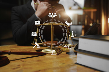 Lawyer and team Talk and consult on solving problems and work related to legal work of lawyers