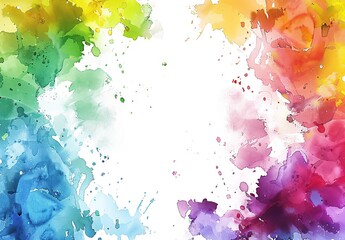 Obraz premium Watercolor splash background with colorful paint