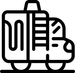 Bold, graphic icon of a fire truck, parked and awaiting its next emergency response