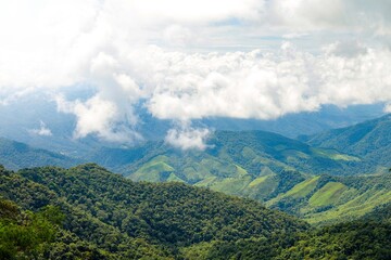 The mountainous landscape of the tropical forest in Nan Province, Thailand is a paradise for drivers and nature tourists.