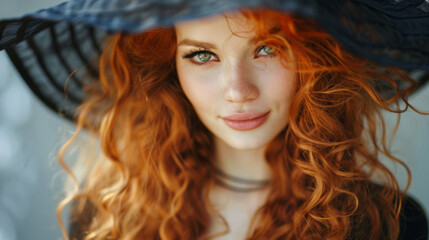 Fototapeta premium Enchanting Witch in Autumn Forest