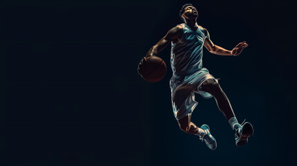 Young Professional Basketball Player in Action: A young professional basketball player 