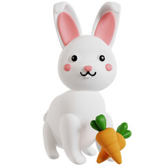Cute Rabbit with Carrot
