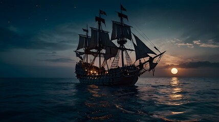 Obraz premium ship in the sea