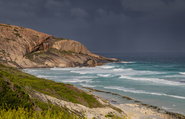 A storm approaching Dempster Head, West Beach, Esperance Western Australia.
