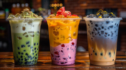 Freshly Prepared Classic Milk Tea with Tapioca Pearls