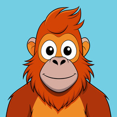 Cute and cool Orangutan art vector