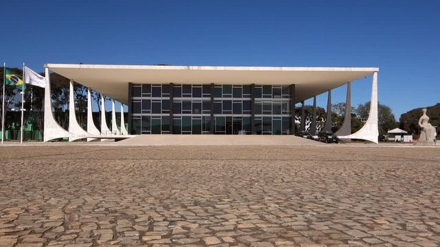 External wide view of Supreme Federal Court building in Brasilia, Brazil