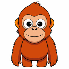 Fototapeta premium Cute and cool Orangutan art vector
