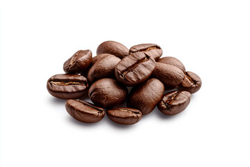 Naklejka premium A close-up view of rich, brown coffee beans, perfect for illustrating the essence of freshly brewed coffee.